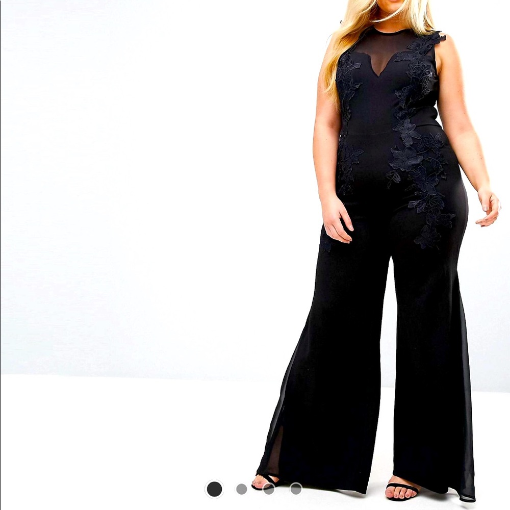 ASOS Curve Black Floral Jumpsuit